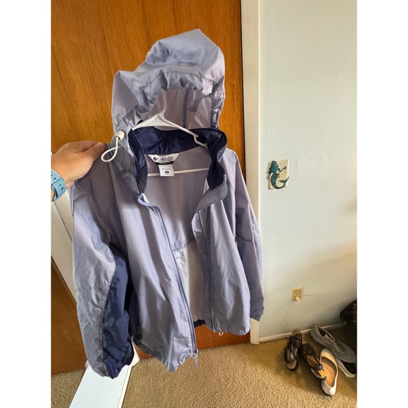 Columbia Jackets & Blazers - Columbia Womens 2X Blue Hooded Windbreaker Jacket Mesh Lined Full Zip Liteweight